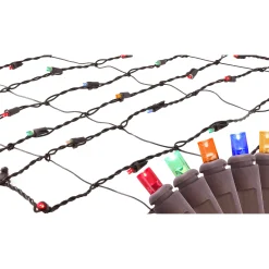 Northlight 2' X 8' Multi-Color Led Net Style Christmas Lights - Brown Wire