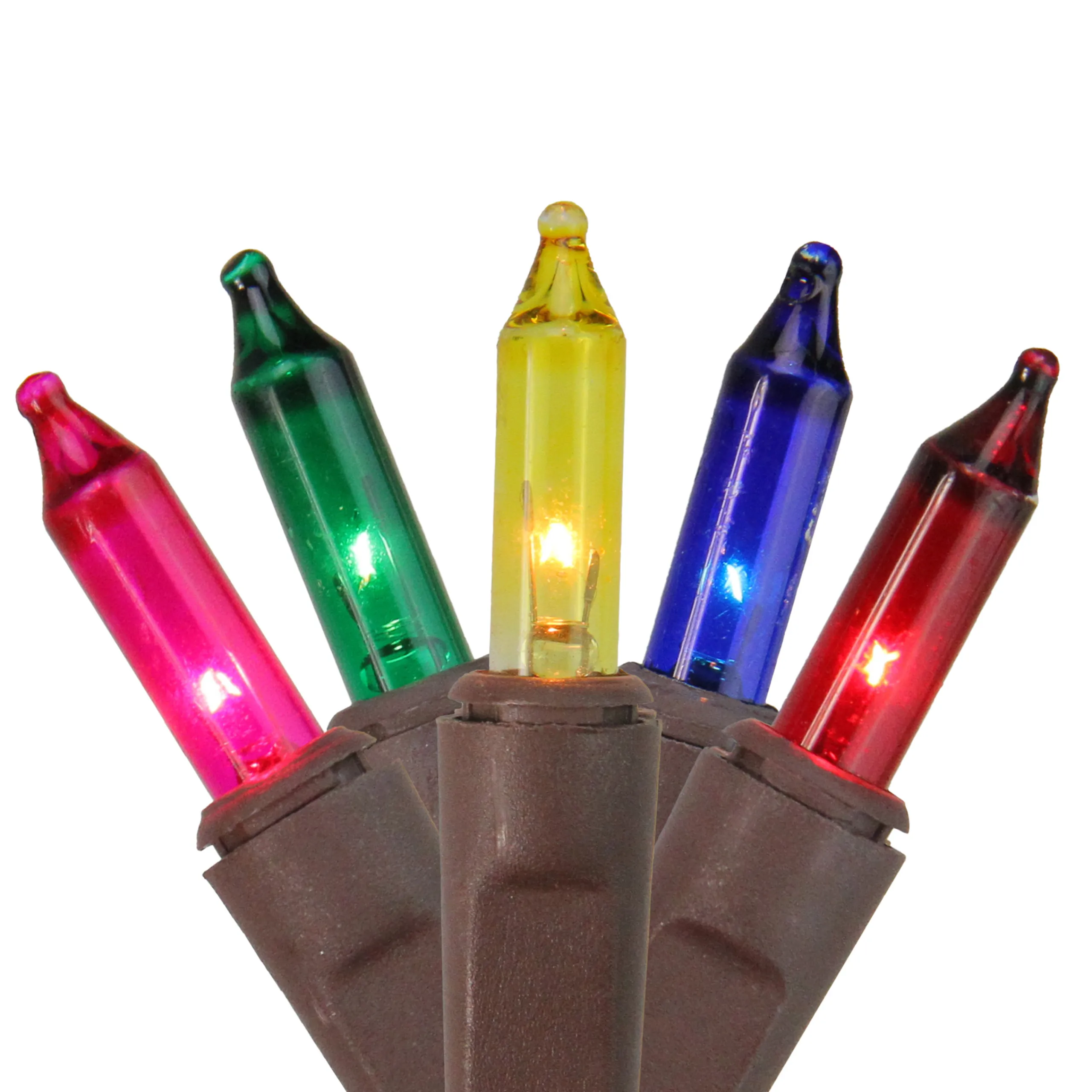 Sienna 2' X 8' Multi-Color Mini Christmas Net Style Tree Trunk Wrap Christmas Lights - Brown Wire