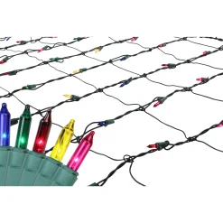 Northlight 4' X 6' Multi-Color Mini Incandescent Net Style Christmas Lights - Green Wire