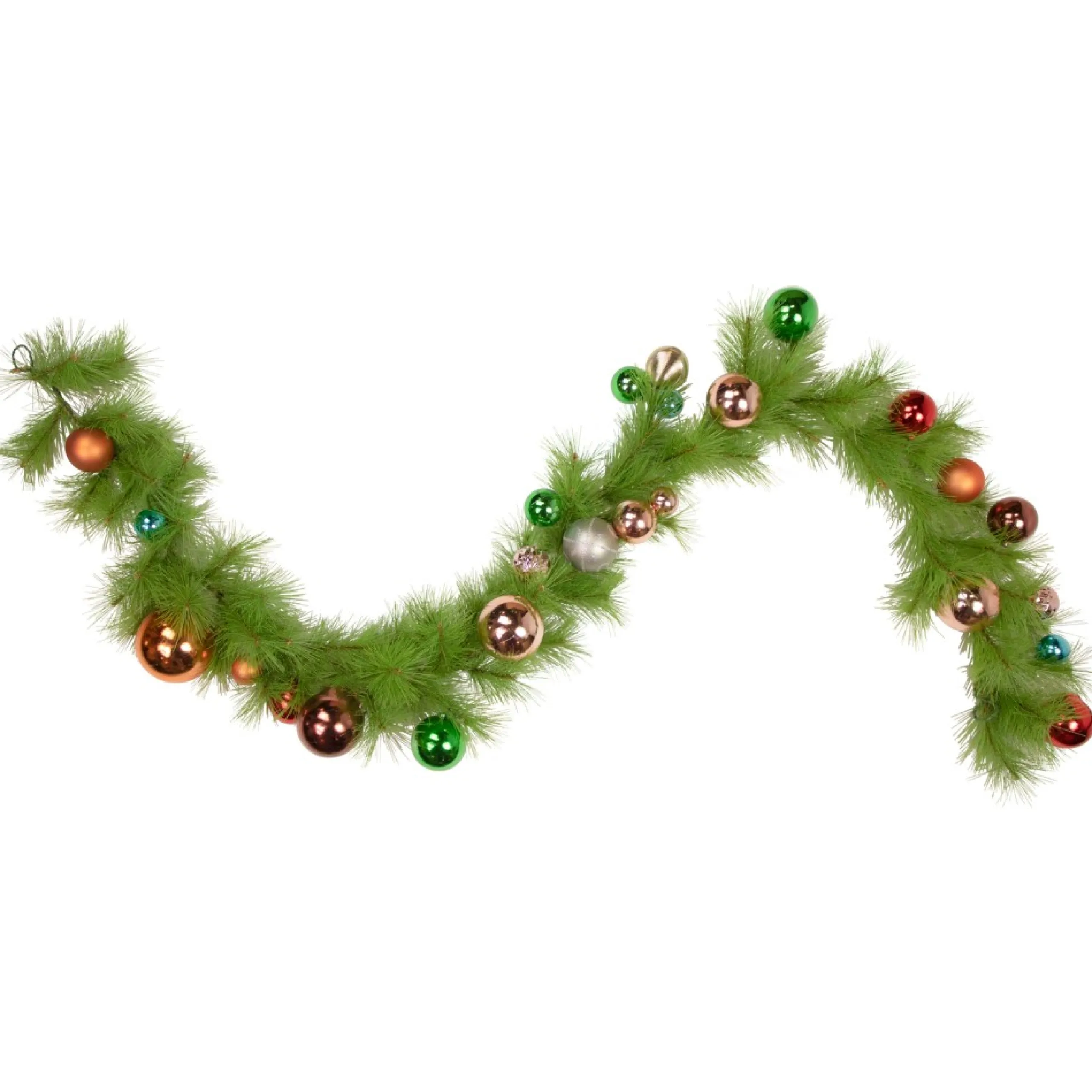 Specialty Garland*Northlight 6' X 9" Multi-Colored Ornament And Long Needle Pine Artificial Christmas Garland, Unlit