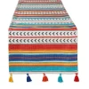 Contemporary Home Living 14" X 72" Picante Stripes Cinco De Mayo Cotton Table Runner With Tassels