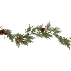 Berry Garland*Northlight 5' X 10" Pine And Blueberry Christmas Garland With Pinecones, Unlit