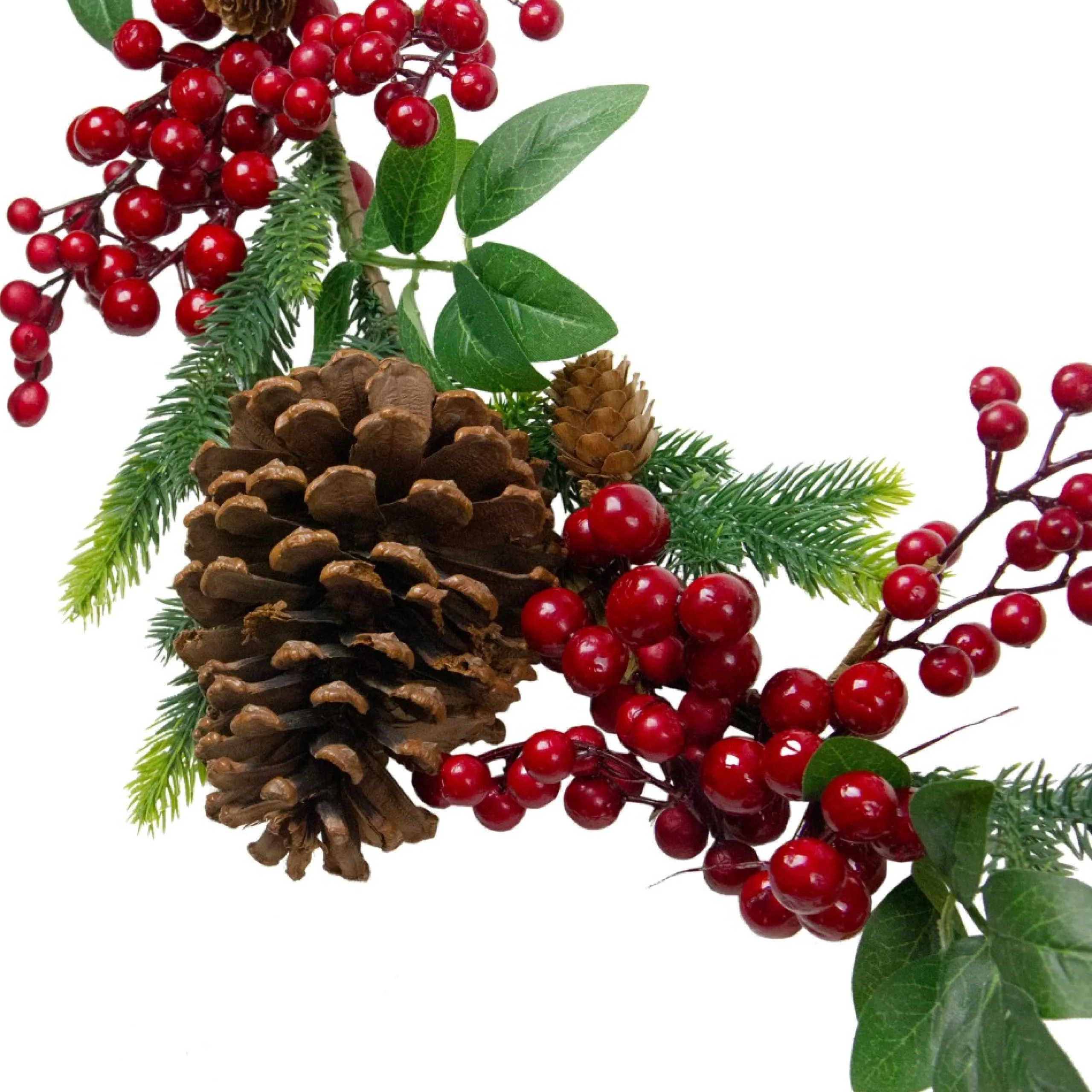 Unlit Garland*Northlight 5' X 4.75" Pine Springs, Berries And Pine Cones Artificial Christmas Garland - Unlit