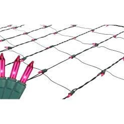 Northlight 4' X 6' Pink Mini Incandescent Net Style Christmas Net Lights - Green Wire