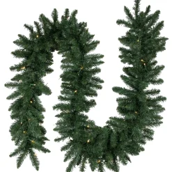 Pre-Lit Garland*Northlight 9' X 12" Pre-Lit Buffalo Fir Artificial Christmas Garland - Warm White Led Lights