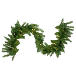 Pre-Lit Garland*Northlight 25' X 18 Pre-Lit Buffalo Fir Commercial Artificial Christmas Garland - Warm White Led Lights