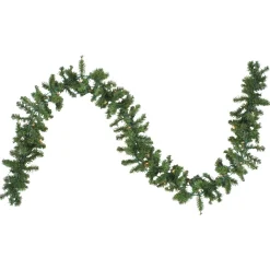 Pre-Lit Garland*Northlight 9' X 8" Pre-Lit Canadian Pine Artificial Christmas Garland, Clear Lights