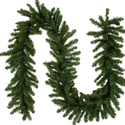 Pre-Lit Garland*Northlight 9' X 12" Pre-Lit Canadian Pine Artificial Christmas Garland, Multicolor Lights