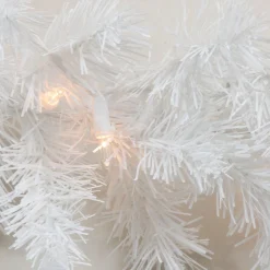 Pre-Lit Garland*Northlight 50' X 10" Pre-Lit Commercial Length Snow White Christmas Garland, Clear Lights