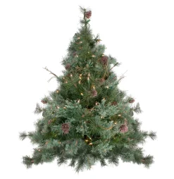 Northlight 4 And 4.5 Feet Tall>3' X 40" Pre-Lit Country Mixed Pine Artificial Christmas Wall Or Door Tree - Clear Lights