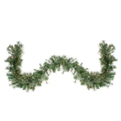 Pre-Lit Garland*Northlight 9' X 12" Pre-Lit Country Mixed Pine Artificial Christmas Garland - Clear Dura-Lit Lights