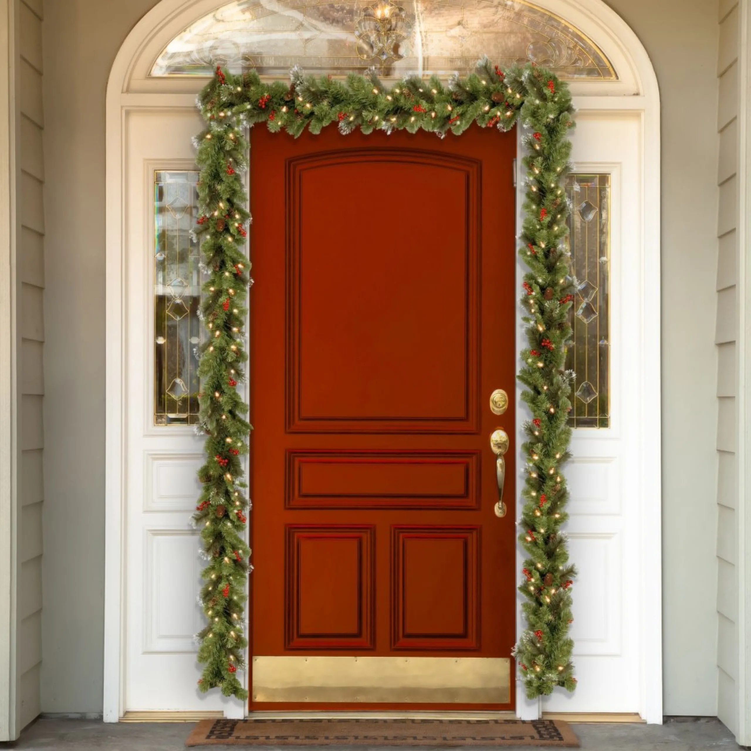 Pre-Lit Garland*National Tree Company 9' X 10" Pre-Lit Crestwood Spruce Artificial Christmas Garland, Warm White Led Lights