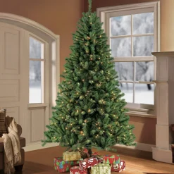 CC Christmas Decor 9 And 9.5 Feet Tall>9' X 62" Pre-Lit Full Northern Fir Artificial Christmas Tree – Clear Lights
