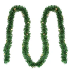 Pre-Lit Garland*Brite Star 12' X 2.5" Pre-Lit Green Pine Artificial Christmas Garland - Clear Lights