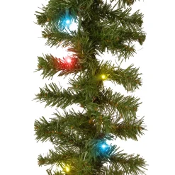 Traditional Pine Garland*National Tree Company 9' X 10" Pre-Lit Kincaid Spruce Artificial Christmas Garland, Multicolor Lights
