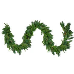Pre-Lit Garland*Northlight 9' X 14" Pre-Lit Led Mixed Rosemary Pine Artificial Christmas Garland - Warm White Lights