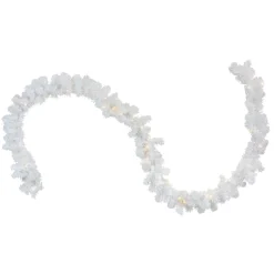 Pre-Lit Garland*Northlight 9' X 10" Pre-Lit Led White Pine Artificial Christmas Garland - Clear Lights