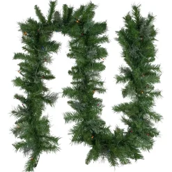 Pre-Lit Garland*Northlight 9' X 10" Pre-Lit Mixed Cashmere Pine Artificial Christmas Garland - Multi-Color Lights