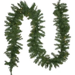 Pre-Lit Garland*Northlight 9' X 10" Pre-Lit Northern Pine Artificial Christmas Garland - Warm White Led Lights