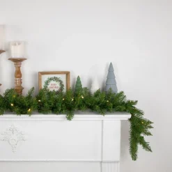 Pre-Lit Garland*Northlight 9' X 10" Pre-Lit Northern Pine Artificial Christmas Garland - Warm White Led Lights