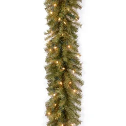 Pre-Lit Garland*National Tree Company 9' X 10" Pre-Lit Norwood Fir Artificial Christmas Garland, Clear Lights