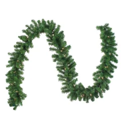 Pre-Lit Garland*Northlight 9' X 10" Pre-Lit Oak Creek Pine Artificial Christmas Garland - Clear Lights