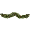 Traditional Pine Garland*Nearly Natural 6' X 10" Pre-Lit Pinecone Artificial Christmas Garland, Clear Led Lights