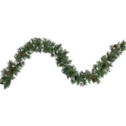 Traditional Pine Garland*Northlight 9' X 10" Pre-Lit Snow Valley Pine Artificial Christmas Garland, Clear Lights