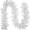 Pre-Lit Garland*Northlight 9' X 8" Pre-Lit Snow White Artificial Christmas Garland, Clear Lights