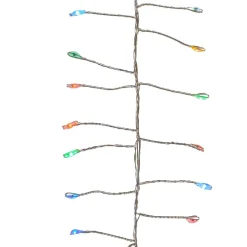 Traditional Pine Garland*KSA 8' X 5" Pre-Lit Twinkle Cluster Christmas Garland, Multi Fairy Lights