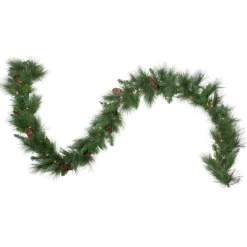Pre-Lit Garland*Northlight 9' X 12" Pre-Lit White Valley Pine Needle Artificial Christmas Garland, Clear Lights