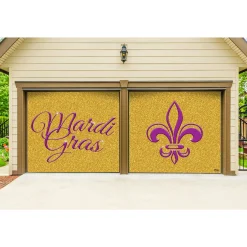 Showdown Displays 7' X 8' Purple And Gold Glitter Split Car Garage Banner Door