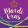 Showdown Displays 7' X 16' Purple And Green Beaded Mardi Gras Double Car Garage Door Banner