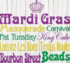 Showdown Displays 7' X 8' Purple And Green Mardi Gras Single Car Garage Door Banner