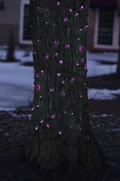 Northlight 2' X 8' Purple Led Tree Net Style Trunk Wrap Christmas Lights - Brown Wire