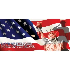 Showdown Displays 7' X 16' Red And Blue Us Military Liberty Patriotic Single Car Garage Door Banner