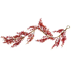 Berry Garland*Vickerman 5' X 6" Red And Brown Wild Fall Berry Artificial Christmas Garland - Unlit