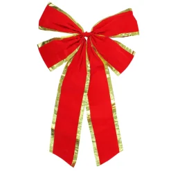 Bows*Northlight 24" X 38" Red And Gold 4-Loop Velveteen Christmas Bow Decoration