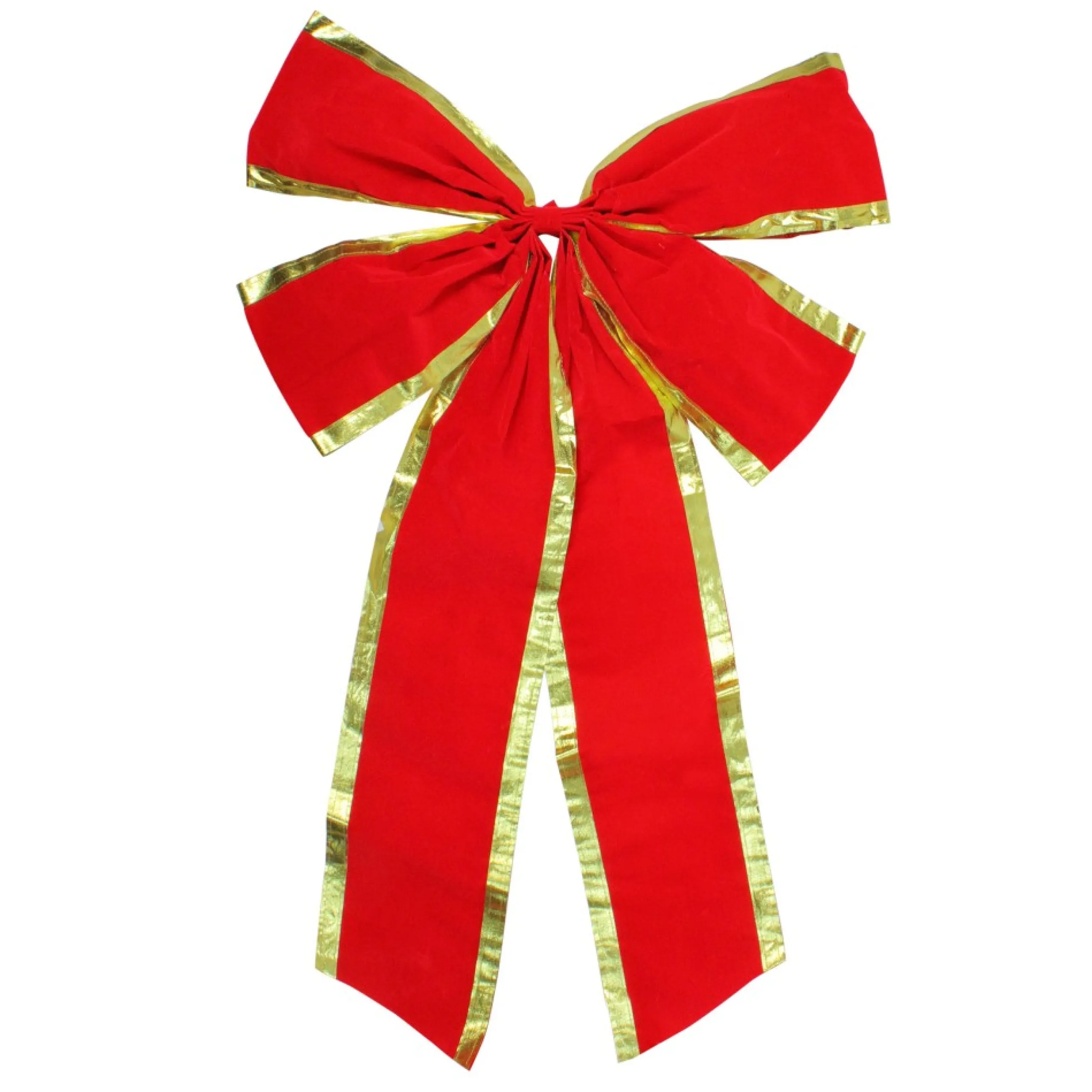 Bows*Northlight 24" X 38" Red And Gold 4-Loop Velveteen Christmas Bow Decoration