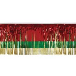 Showdown Displays 15" X 10' Red And Green Christmas Fringe Party Streamer