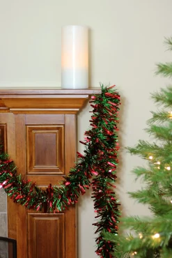 Unlit Garland*Northlight 50' X 3" Red And Green Wide Cut 6-Ply Artificial Christmas Garland - Unlit