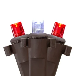 Northlight 4' X 6' Red And White Micro Led Net Style Christmas Lights, Brown Wire