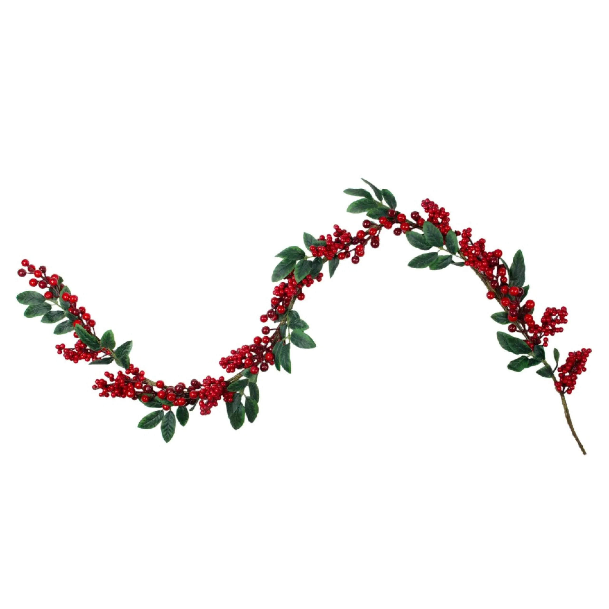 Unlit Garland*Northlight 5' X 3.25" Red Berries With Leaves Artificial Christmas Garland, Unlit