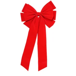 Bows*Northlight 10" X 22" Red 10-Loop Velveteen Christmas Bow Decoration
