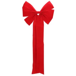 Bows*Northlight 12" X 25" Red 6-Loop Velveteen Christmas Bow Decoration