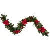 Specialty Garland*Northlight 6' X 9" Red Pre-Decorated Poinsettia And Pine Cone Artificial Christmas Garland - Unlit