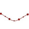 Beaded Garland*Northlight 15' X 0.5" Red Shiny Crimson Mirrored Disco Ball Beaded Christmas Garland