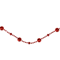 Beaded Garland*Northlight 15' X 0.5" Red Shiny Crimson Mirrored Disco Ball Beaded Christmas Garland