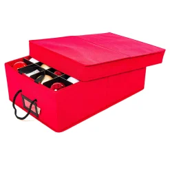 Santa’s Bags Ornament Storage>14" X 20" Rose Red Two Tray Christmas Ornament Storage Box