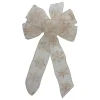 Bows*Northlight 14" X 9" Sheer And Gold Snowflake 6 Loop Christmas Bow Decoration